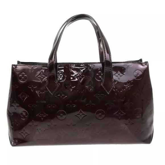 LOUIS VUITTON Wilshire PM Hand Bag Monogram Vernis Rouge Red M - Picture 1 of 16